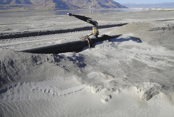 Big Gun® Sprinkler controlling dust on mining tailings.