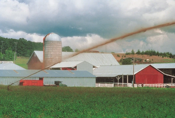 Not a sprinkler you'd want to run through! This Big Gun easily and powerfully disperses wastewater.